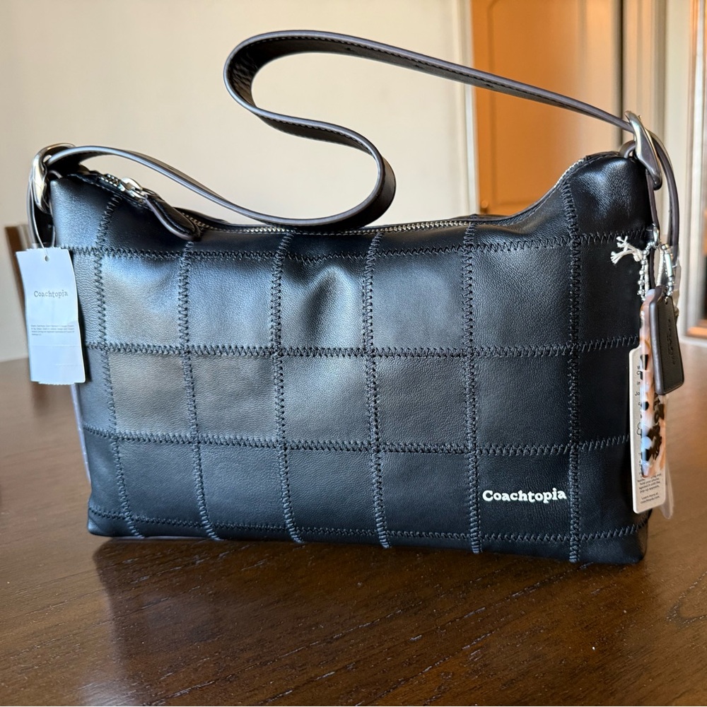 Coach Alter/Ego Black Leather patchwork Shoulder Bag